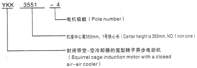 YKK系列(H355-1000)高压YKK5004-10/450KW三相异步电机西安泰富西玛电机型号说明